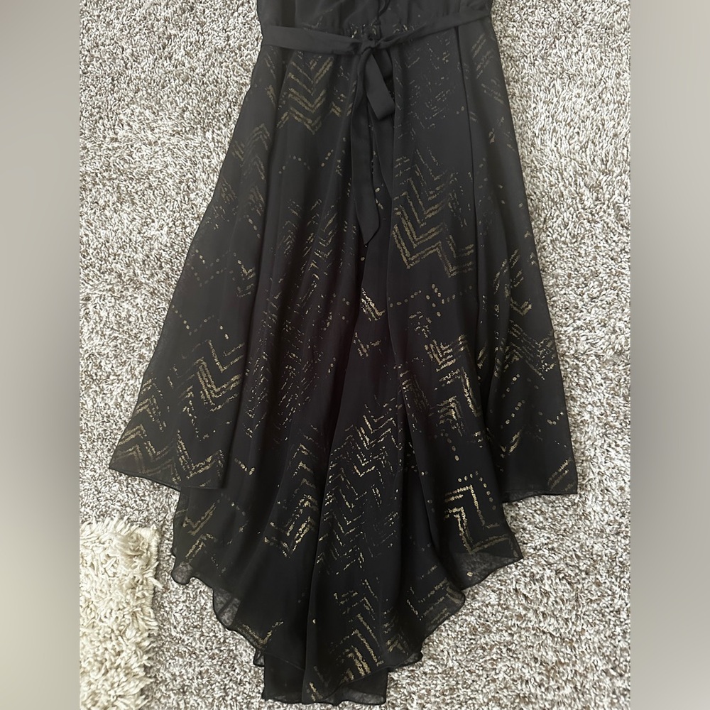 NWOT- Rabbit Rabbit Rabbit Black and Gold Midi Dress - Picture 5 of 12